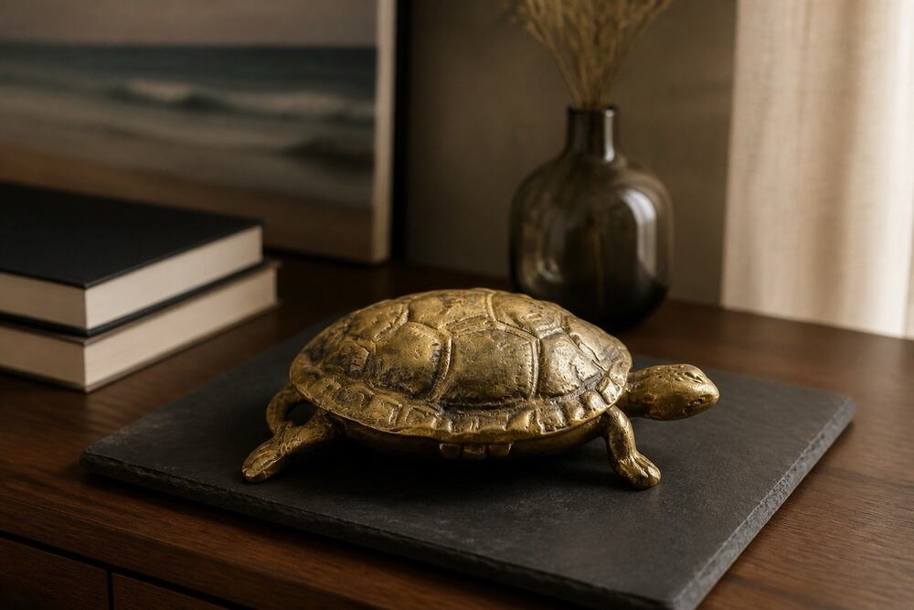 Vintage Peerage England Brass Turtle Match Safe